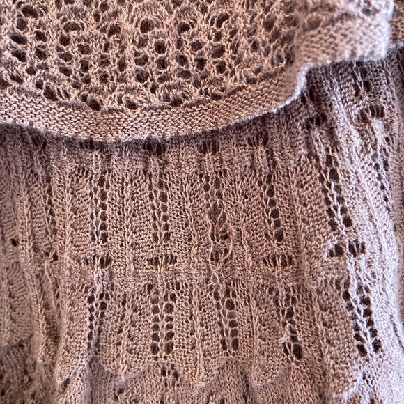 Moth Anthropologie Tiered Brown Crochet Tank Top | Size XS - Picture 4 of 6